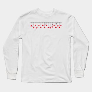 Happy Valentine's Day with hanging hearts Long Sleeve T-Shirt